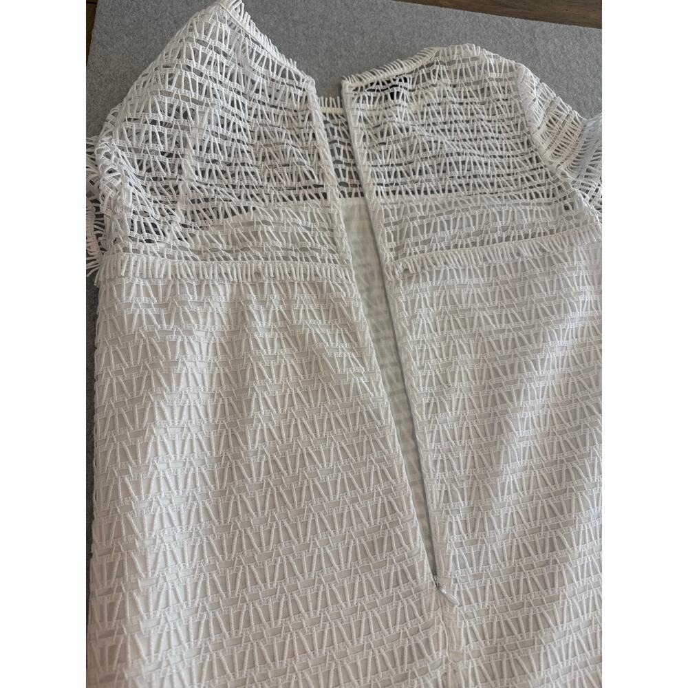 Escada White Fringe Trimmed Shift Dress - size 10 (40) - Picture 11 of 11
